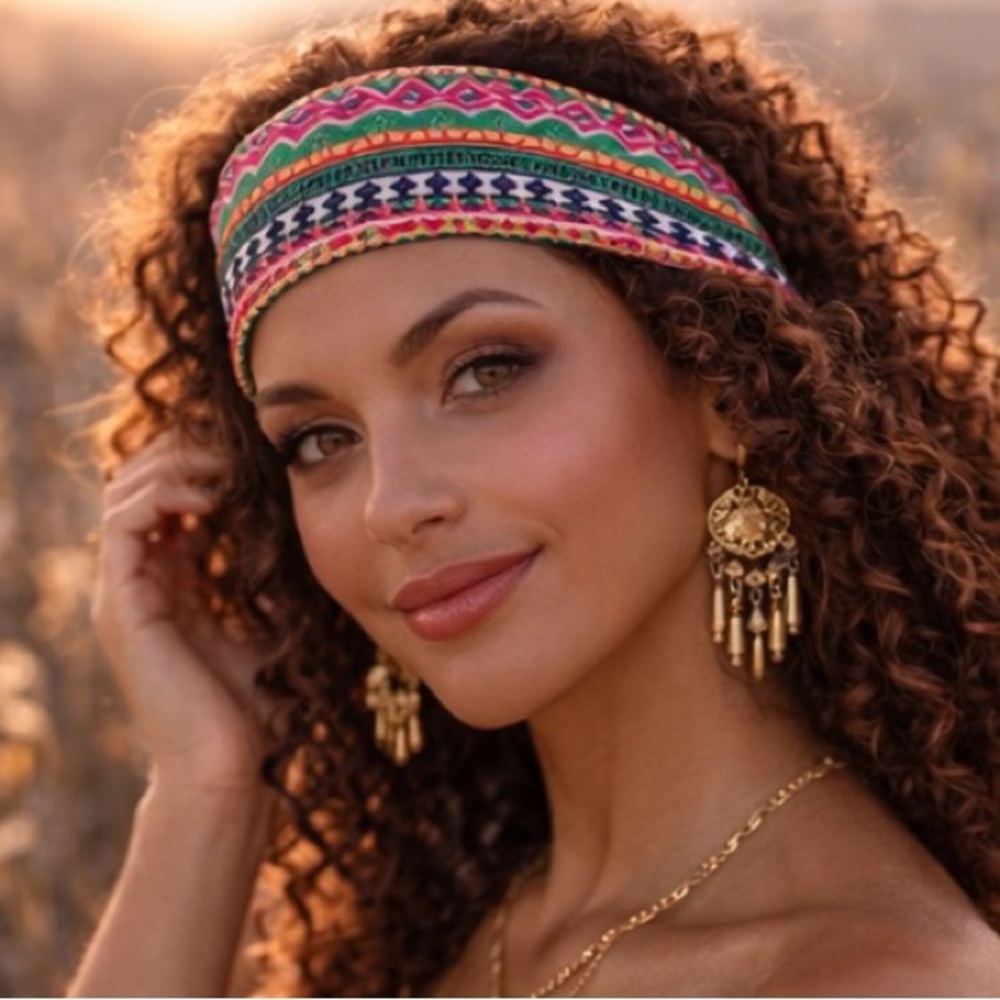 NWOT Pack of 2 Colorful Patterned Headbands
